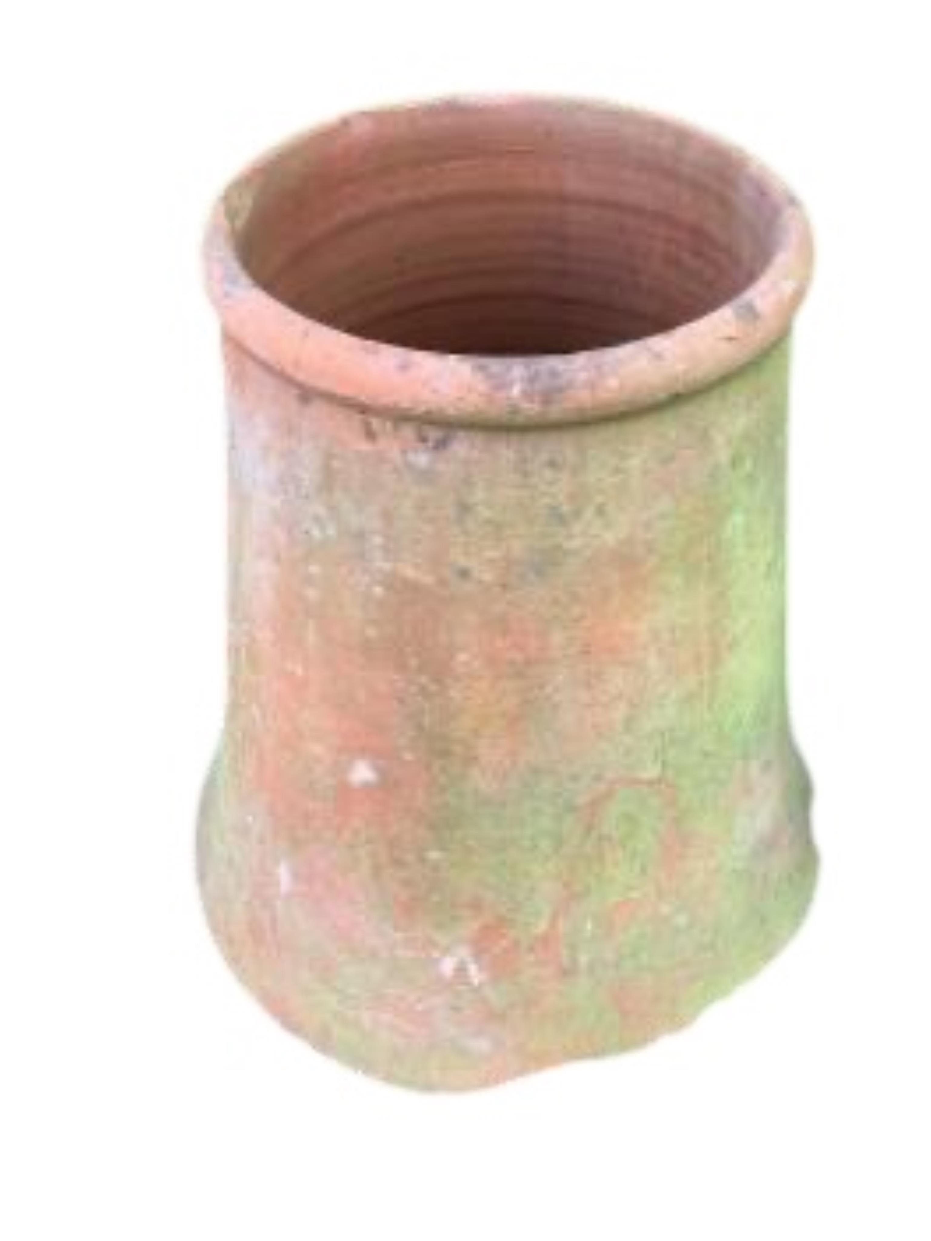 A pair of terracotta rhubarb planters, height 46cm (one severely cracked)